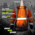 thumbnail image 3 of SafetyShirtz SS360 Wildland Sasquatch Hi Vis Hoodie for Men - Heavy-Duty Polyester with Soft Combed Fleece Interior - Class 3 Type R, Orange - XX-Large, 3 of 6