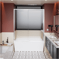 thumbnail image 3 of JERFIT 60" Single Sliding Tub Shower Door with Clear Tempered Glass, Chrome Finish, Adjustable Width & Waterproof Seal, 3 of 7