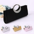 thumbnail image 2 of Women Luxury Rhinestone Satin Pleated Evening Bag Party Clutch Purse Handbag, 2 of 8