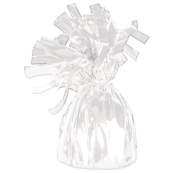 Beistle Metallic Wrapped Balloon Weight white (Case of 12)