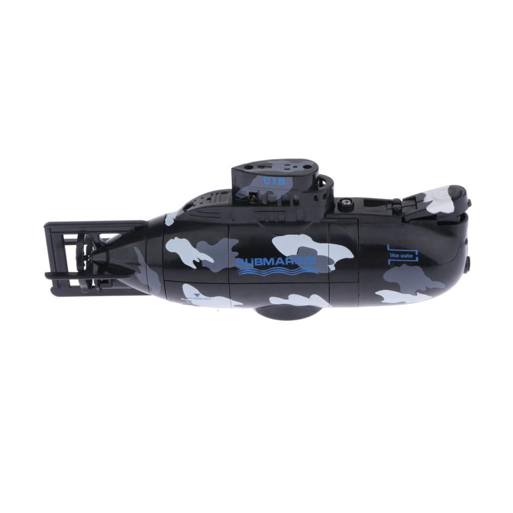 LeeQinersw Mini RC Camo Submarine Toy Underwater Bath Toy Remote Control Boat for Bathtub, Black
