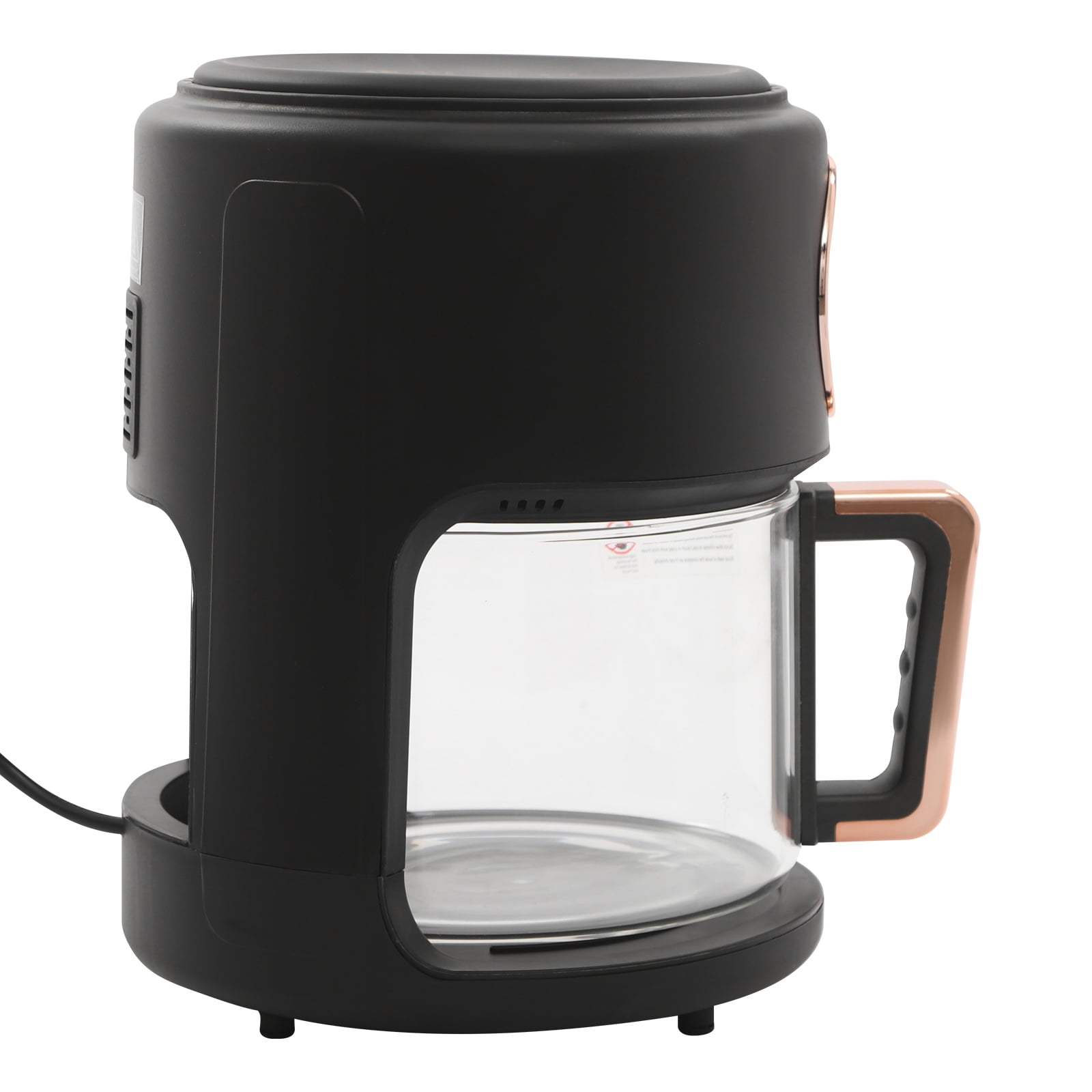 4.2L Airy Fryer, 1200W Glass Air Fryer, 360° Viewable Airy Fryer Black