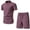 Red, variant on Men's 2 Piece Clothing Set Shirt T Shirt Sports And Leisure Set Plus Size Short Sleeved Shorts Cotton And Linen Set
