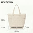 thumbnail image 2 of Puffer Quilted Tote Bag for Women with Expandable Bottom, Large Capacity Lightweight Shoulder Handbag for Work Commute School College Travel, Beige, 2 of 6