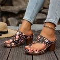 thumbnail image 6 of Dakaela Womens Chunky Heels Sandals Flower Orthopedic Wedge Dress Shoes Toe Ring Backless Ladies Casual Work Walking Sandal Size 6-10 Black, 6 of 9