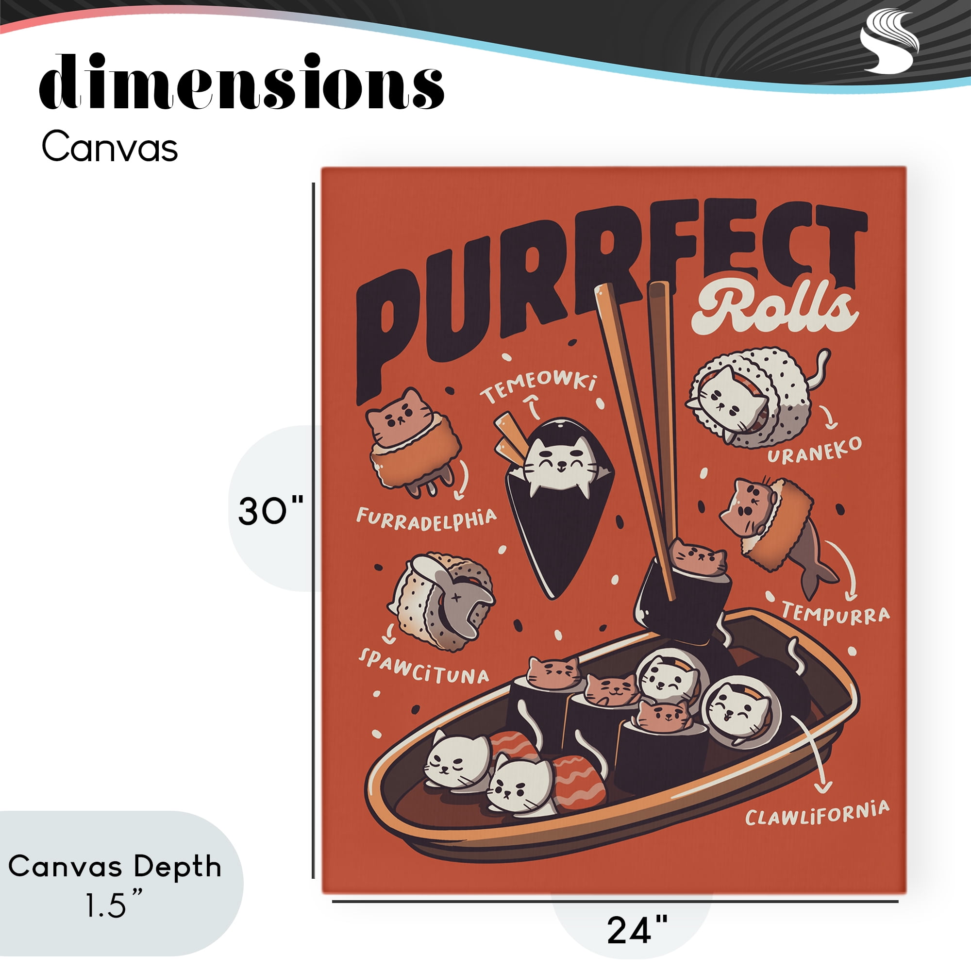 Stupell Industries Purrfect Rolls Sushi Cats Canvas Wall Art, design by Tobe Fonseca