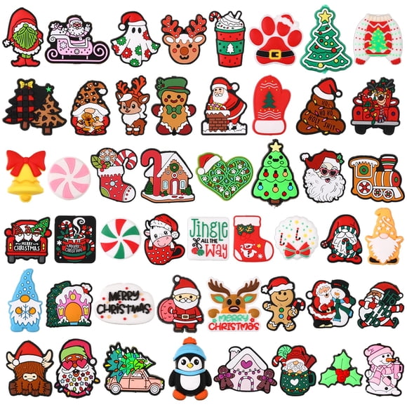 Cuentas Focales de Silicona Watersay Navidad 50 Piezas para Manualidades DIY