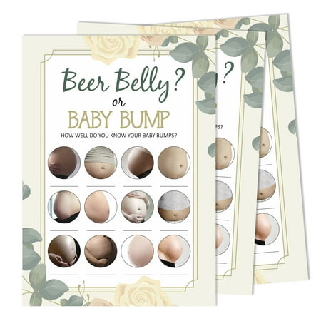 Inkdotpot Pregnant Belly Or Beer Belly Games Party Supplies Activity Cards Baby Shower Game Ideas Baby Shower Gender Neutral Games Its A Boy Or Girl