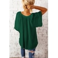 thumbnail image 3 of Chiffon Summer Top for WomenCasual Ruffled V Neck Blouse Short Sleeve Office Work Elegant Shirt Vintage Basic Tops, 3 of 3