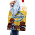 thumbnail image 4 of Weather Hunters Bolso de tela con estampado de lienzo para mujer, bolsa de compras reutilizable y estética, con cremallera interior, regalo para mujer,40*40cm., 4 of 6