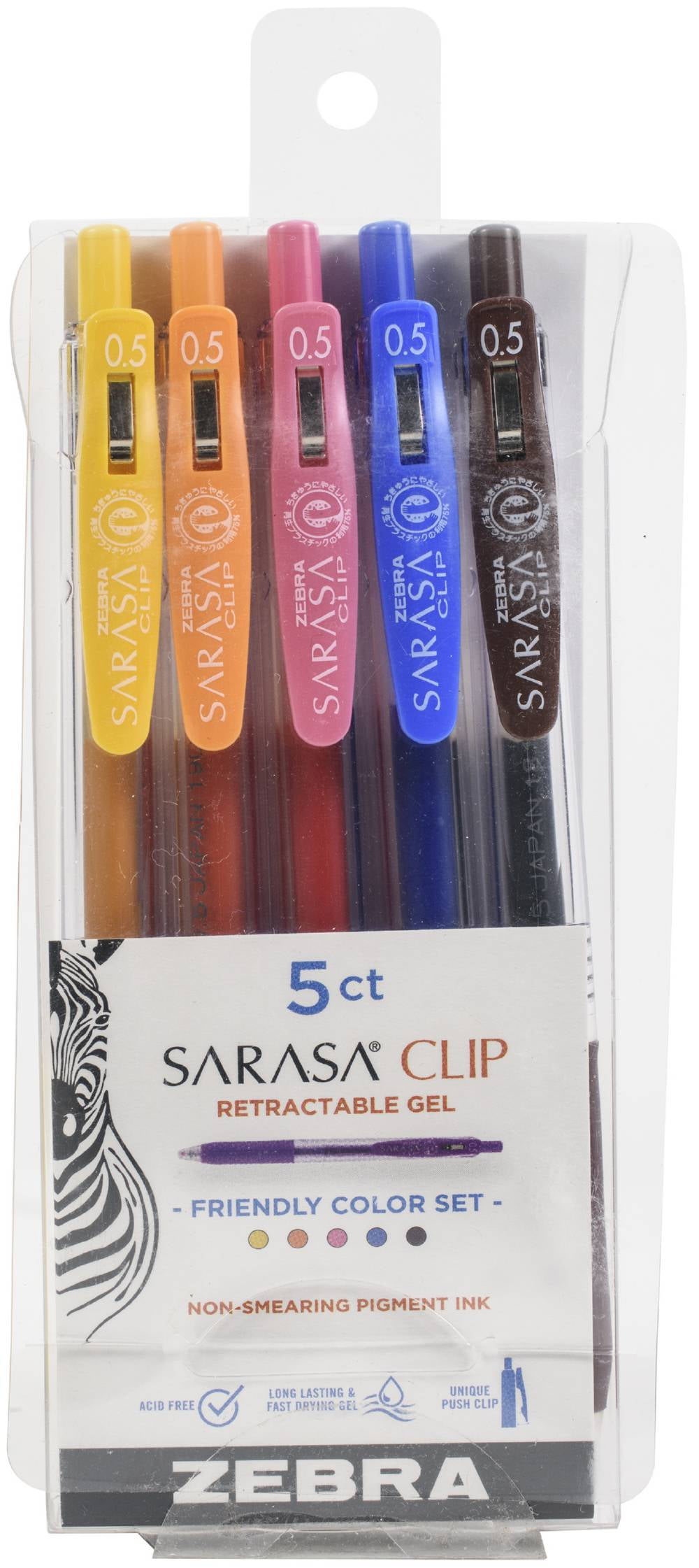 Zebra GEL Ballpoint Pen Sarasa Clip 0.5 Milk 8 Colors JJ158CMK for sale online