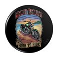 thumbnail image 1 of Beach Beauty Motorcycle Bike Born Ride Pinback Button Pin, 1 of 5