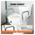 thumbnail image 5 of Raised Toilet Seat 5 Inch, 350lbs Capacity, Adjustable Width 19.1-21.7", Round/Elongated, with Padded Armrests for Elderly, Handicap, Pregnant, 5 of 7