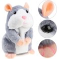 thumbnail image 3 of Peluche de Hámster Parlante Juguetes de Peluche Divertidos para Niños KAIYANG Marrón, 3 of 5