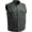 Black Green, variant on First Mfg Co - The Club Cut - Men's Motorcycle Biker Riding Black Orange Leather Vest - 2X Large