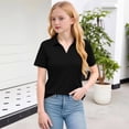 thumbnail image 5 of Girls Polo Shirts Short Sleeve School Uniform Collared Shirts Kids Lightweight Athletic Golf Tops,Black,9-10 Years, 5 of 6