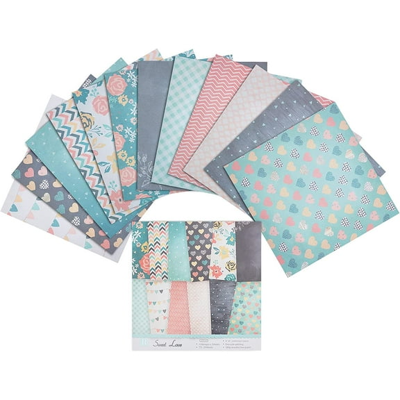 1set 24 Sheets Pattern Paper Pack Floral Cardstock Papers Pad Decorative Scrapbook Cardstock Collection Single-Sided Patterned 6x6 Scrapbooking DIY Holiday Photo Album Retro