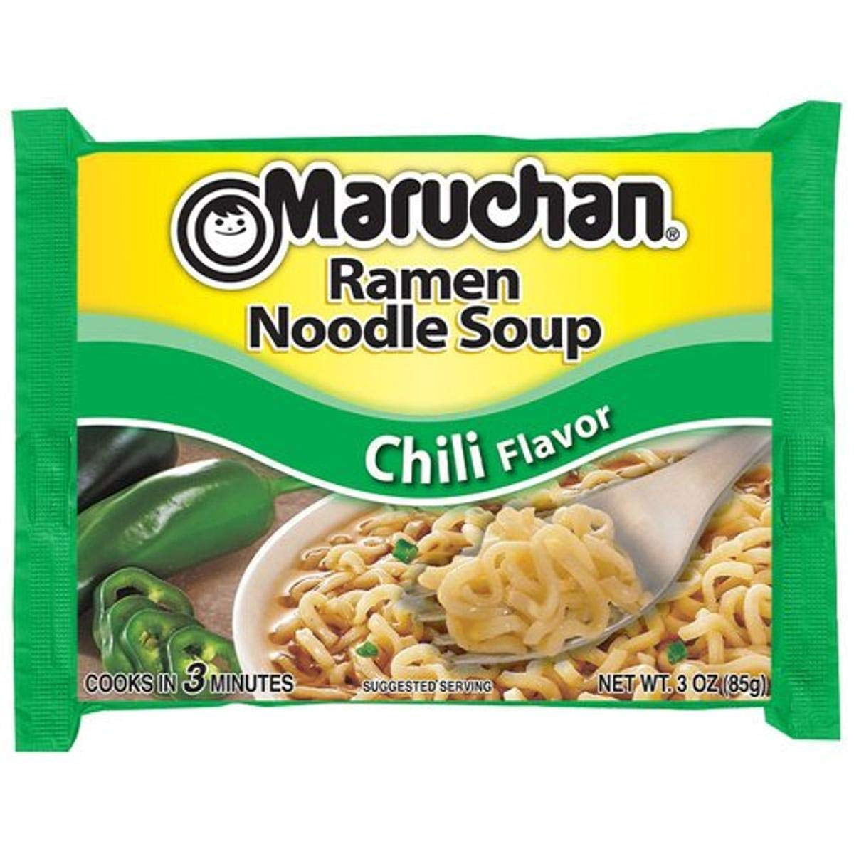 Maruchan, Ramen Roast Beef, Chili, and Beef Noodles Variety Pack Soup, 3 Oz, 24 Ct