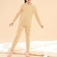 thumbnail image 5 of Swuxness Toddler Fleece Sets, Plus Size Sets for Kids, Children's Soft and Warm Underwear Set Collar Base Layer Fall Clothes and Pants Beige, 2 Years, 5 of 5