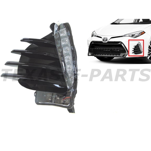 2017 2018 2019 Compatible With Toyota Corolla XSE SE Front Fog LED Daytime Running Light With Cover Left Driver Side