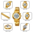 thumbnail image 6 of Digital Watch Womens Digital Analog Alarm Multifunctional Stainless Steel Strap Waterproof Chronograph Calendar Luminous for Men Women Southeast asia Daily Watch Birthday Adjustable Buckle, 6 of 9