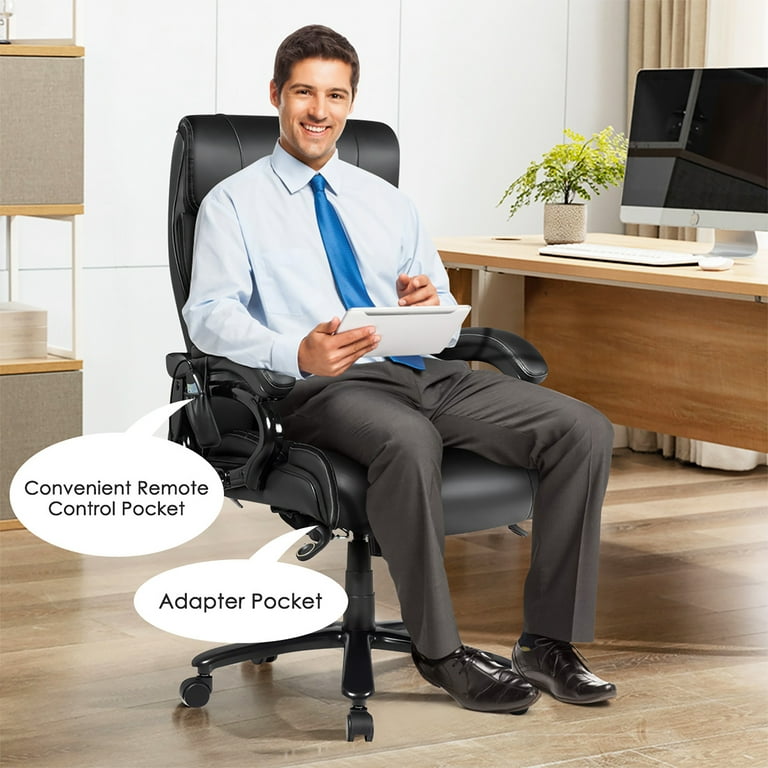 Costway Big Tall 500lb Massage Office Chair Executive PU Leather