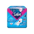 thumbnail image 1 of Toallas femeninas Saba Ultra Invisible ultradelgada larga con alas flujo abundante 12 pzas, 1 of 8