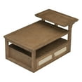 thumbnail image 6 of AENKYO Rustic Coffee Table with Rattan Drawer & Shelf - Modern Living Room End Table, Easy Assembly, Dark Brown, 6 of 8