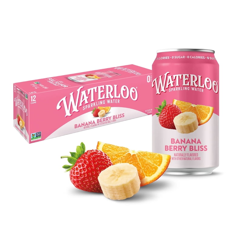 Waterloo Banana Berry Bliss Sparkling Water, 12 fl oz, 12 Pack photo 2