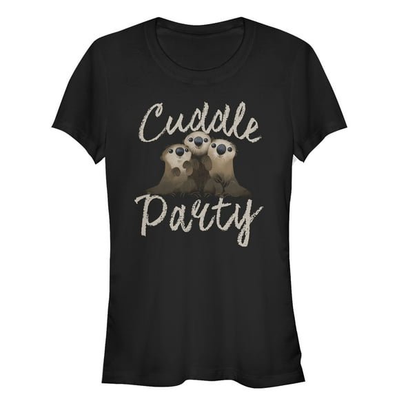 Junior's Finding Dory Otter Cuddle Party Graphic Tee Black Large