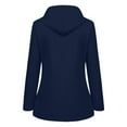 thumbnail image 2 of Veste à Doublure Rayée pour Femmes, Extérieur, Cordon de Serrage, Randonnée, Imperméable, Manteau d'Hiver Chaud à Capuche, Manteau de Sport, 2 of 5