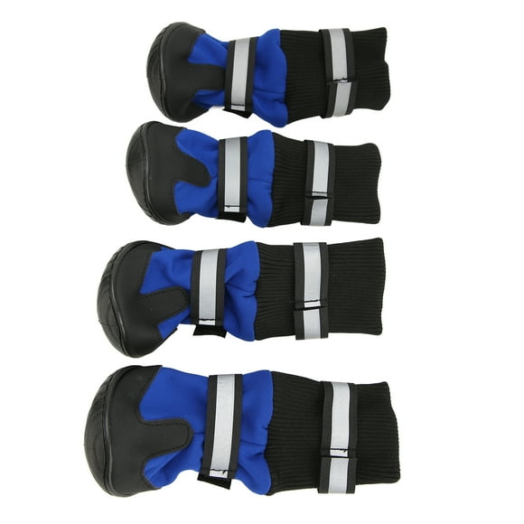 4Pcs Dog Boots, Dog Paw Protectors, Waterproof Pet Booties Reflective Breathable Wearproof High Top Pet Shoes For Indoor Outdoor Activities