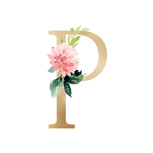 Pintura de diamante Wdftyju 5D flor letra P Taladro redondo completo DIY pared manualidades