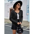 thumbnail image 6 of Womens Knit Cardigan Sweaters Fall Fashion Long Sleeve Open Front Down Casual Jacket Winter Clothes Black Little S, 6 of 7