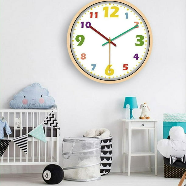 Reloj de pared silencioso para reloj de pared de dormitorio infantil Marco 30 5 cm