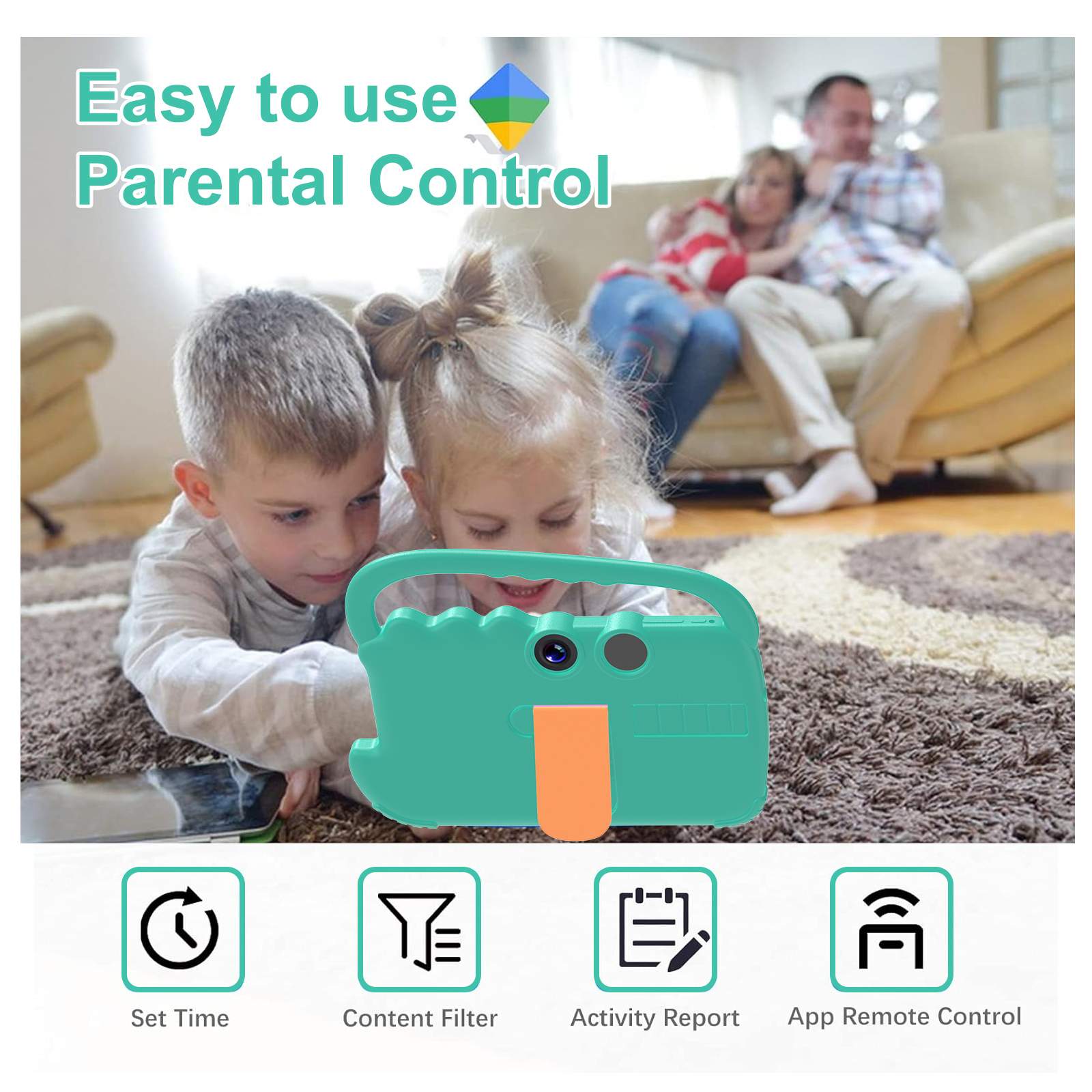 Kids Tablet, Toddler Tablet, 7" Tableta for Boys Girls, 32GB ROM 4GB RAM Android Tablet, WiFi Dual Camera Safety Eye Protection Screen, Parental Control APP, Latest Model Kid Tablets.