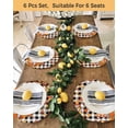 thumbnail image 4 of 15 Inch Round Placemats Set of 6, Orange Pumpkin Gnomes Fall Non Slip Heat Insulation PP Table Mats, Branches Thanksgiving Leaves Plaid Washable Place Mats for Kitchen Dining Party Table Decor, 4 of 7