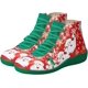 thumbnail image 1 of Zapatos navideños de Papá Noel con punta redonda, cordones y cremallera lateral, botines cortos con estampado navideño, accesorio de disfraz de Papá Noel para mujeres y hombres, verde, 7-AM, 1 of 5