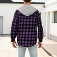 thumbnail image 4 of RongHuan Men's Flannel Hoodie Shirts Casual Button Down Plaid Shirt Jackets Lightweight Fall Winter Long Sleeve Tshirt, 4 of 8