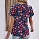 thumbnail image 2 of Tops de Algodón para Mujeres Cuello en V Moda Casual Manga Corta Primavera Verano Top para el Hogar Y Diario, 2 of 6