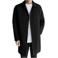 thumbnail image 5 of Xzbqbs Mens Trench Coat Single Breasted Casual Slim Fit Windbreaker Lightweight Mid-length Lapel Jacket Overcoat Fashion Pea Coat, 5 of 9