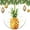 pattern-2884, variant on Christmas Ornaments Modern Watercolor Pineapple 2 Side Printed Ornaments Illustration Art Print Ornament Gift Ceramic Holiday Decoration Present Porcelain 3inch Flat with Gold Ribbon Both Sides
