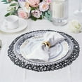 Ultmove 6 Pack 15" Black Round Woven Vinyl Placemats Non Slip Dining Table Placemats For Wedding