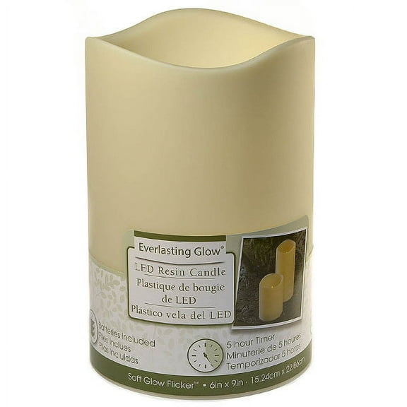 1 Pc, Led 6 x 9" Outdoor Pillar Candle Ivory for Fall & Summer Events Decor