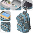 thumbnail image 4 of Basset Hound and Floral Blue Pattern Backpack for School, Cute School Bag with Adjustable Shoulder Straps and Padded Back, 16.9"x12.6"x5.9", 4 of 5