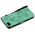 thumbnail image 4 of iPhone SE Case 2022/2020, iPhone 7/ 8 Wallet case, Allytech Pretty Retro Embossed Butterfly Flower Design PU Leather Book Style Wallet Flip Case Cover for Apple iPhone SE 2022/2020 - Green, 4 of 6