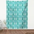 thumbnail image 4 of Ambesonne Vintage Fabric by the Yard, Folk Pattern Leafy Branches, 2 Yards, Sky Blue Ivory Teal, 4 of 5
