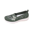 thumbnail image 2 of IEMIEMIEM Orthopedic Shoes for Women Arch Support Flower Embroidered Slip on Non Slip Tennis Shoes Wide Width Knitted Mesh Stretch Work Shoes Comfort 2026 Foam Shoes Green 10 Wide, 2 of 7