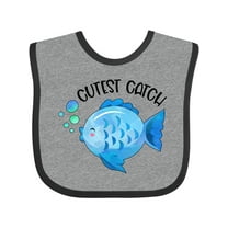 Inktastic Cutest Catch Cute Blue Fish Boys or Girls Baby Bib