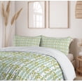thumbnail image 6 of Ambesonne Abstract Duvet Cover Sets, Geometric Leaves and Trees, 2-King, Almond Green Khaki White, 6 of 7